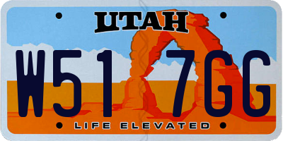 UT license plate W517GG