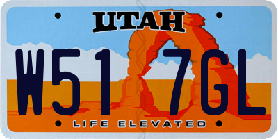 UT license plate W517GL