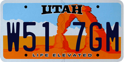 UT license plate W517GM