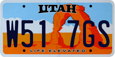 UT license plate W517GS