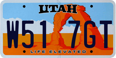 UT license plate W517GT