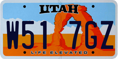 UT license plate W517GZ