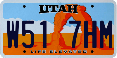 UT license plate W517HM