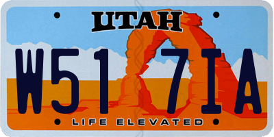UT license plate W517IA