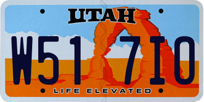UT license plate W517IO