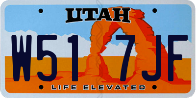UT license plate W517JF