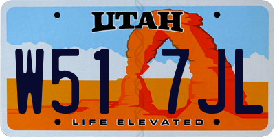 UT license plate W517JL