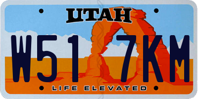 UT license plate W517KM