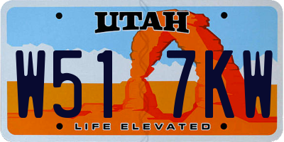 UT license plate W517KW