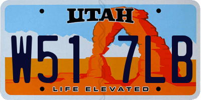 UT license plate W517LB
