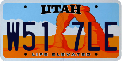 UT license plate W517LE
