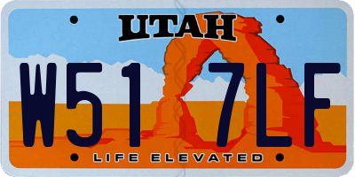 UT license plate W517LF