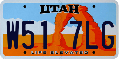 UT license plate W517LG