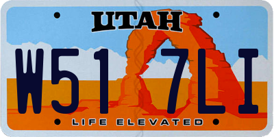 UT license plate W517LI