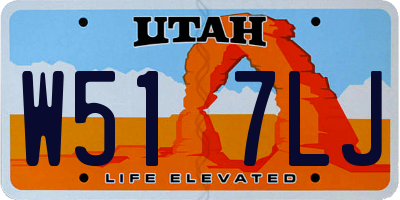 UT license plate W517LJ
