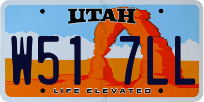 UT license plate W517LL