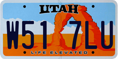UT license plate W517LU