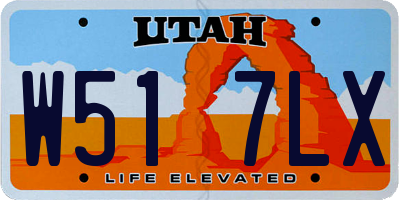 UT license plate W517LX