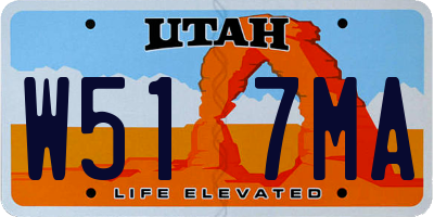 UT license plate W517MA