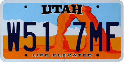 UT license plate W517MF