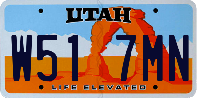 UT license plate W517MN