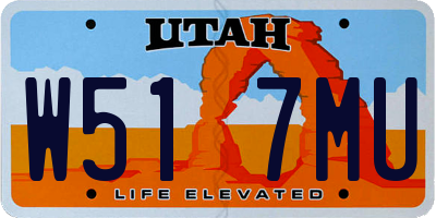 UT license plate W517MU