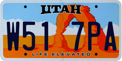 UT license plate W517PA