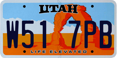 UT license plate W517PB