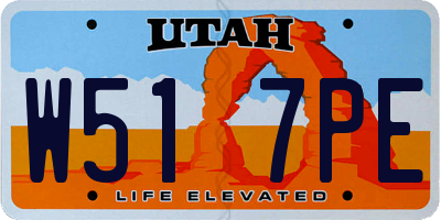 UT license plate W517PE