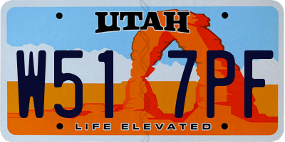 UT license plate W517PF