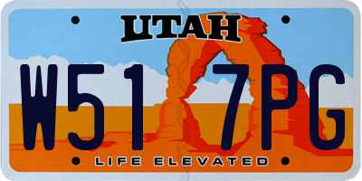 UT license plate W517PG