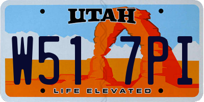 UT license plate W517PI