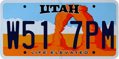 UT license plate W517PM