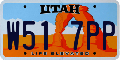 UT license plate W517PP