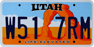 UT license plate W517RM