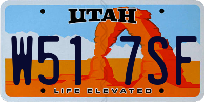 UT license plate W517SF