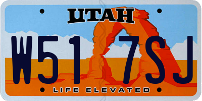UT license plate W517SJ