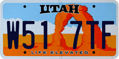 UT license plate W517TF
