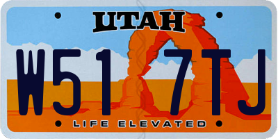 UT license plate W517TJ