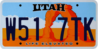 UT license plate W517TK