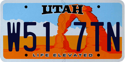 UT license plate W517TN