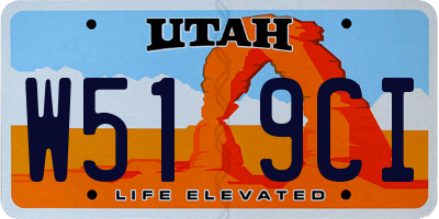 UT license plate W519CI