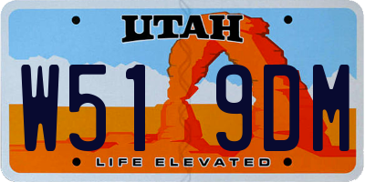 UT license plate W519DM