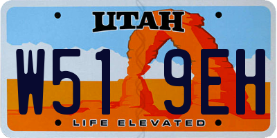 UT license plate W519EH