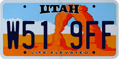 UT license plate W519FF