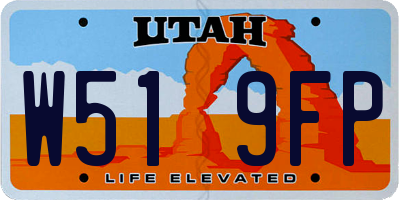UT license plate W519FP
