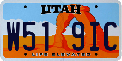 UT license plate W519IC