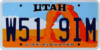 UT license plate W519IM