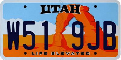 UT license plate W519JB