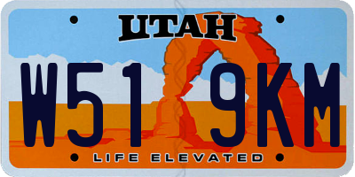 UT license plate W519KM